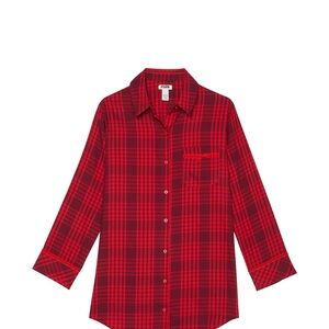 PINK
Festive Flannel Velvet-Trim Sleepshirt